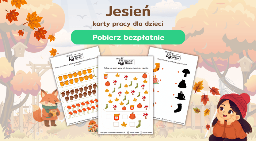 Darmowe jesienne karty pracy do pobrania Kapitan Nauka